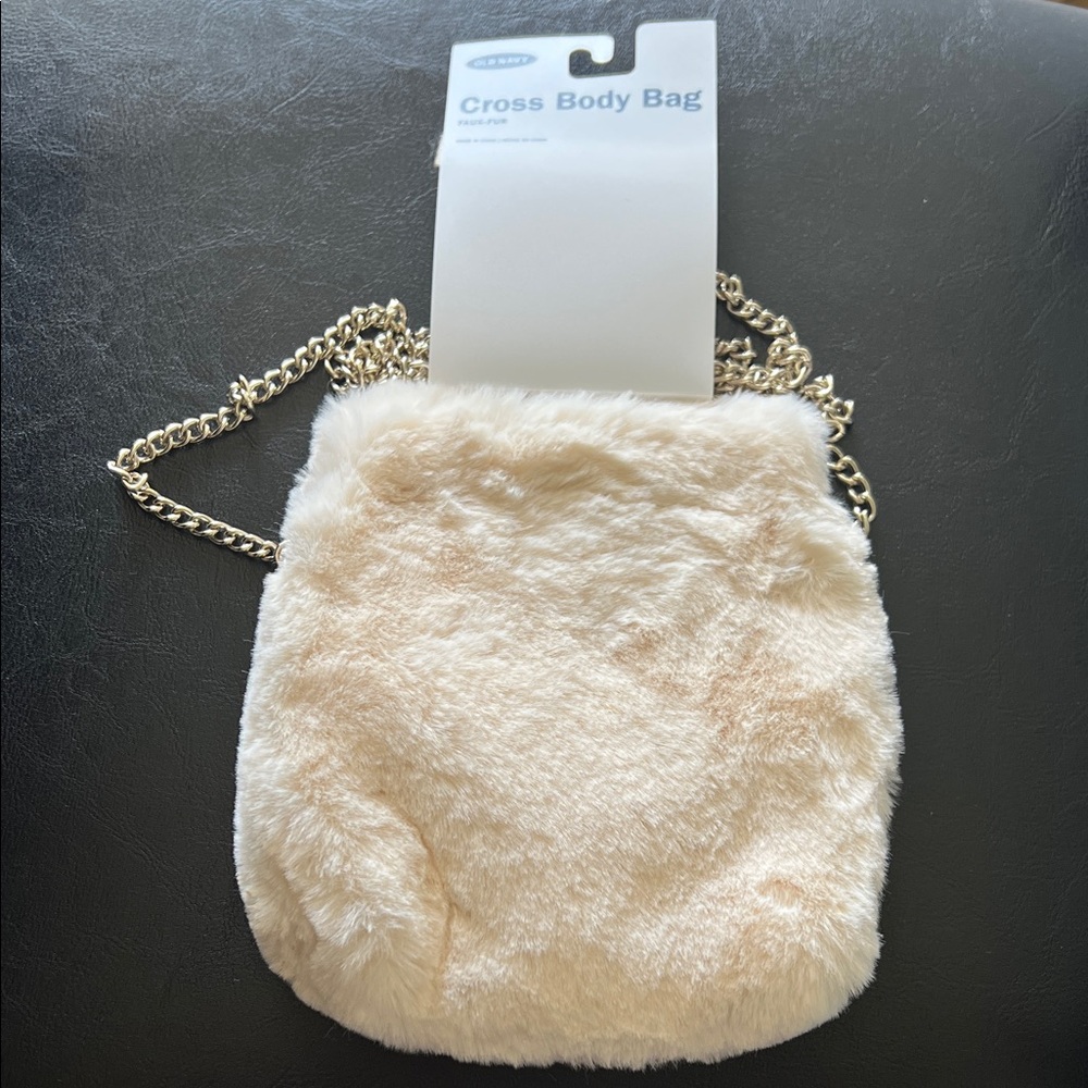 Old Navy Soft Cream Faux Fur, Cross Body Bag